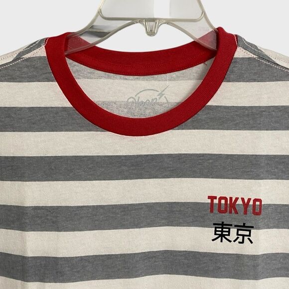 NWT Urban Outfitters Neon Riot Tokyo Stripe Tee Men Size M Short Sleeve Cotton - Picture 5 of 14